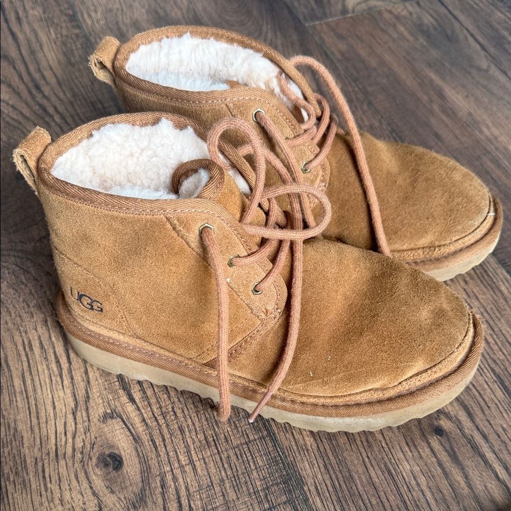 UGG Chestnut Suede Lace-Up Boots